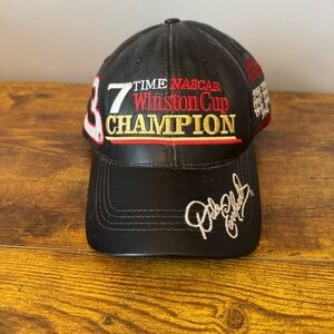 Modern Headwear Dale Earnhardt 7 Time Winston Cup Champion Leather Hat Usa